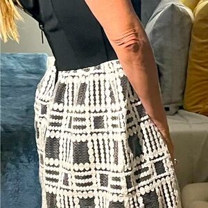 Black and white dress.